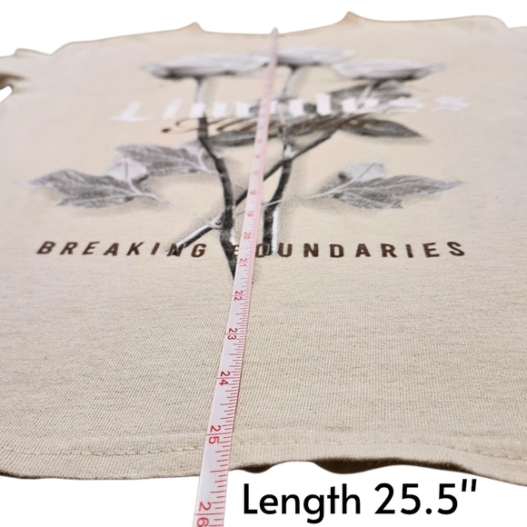 Papercut Collection Limitless Hustle Rose Graphic Tee Menās S Beige Floral Shirt - Picture 7 of 7